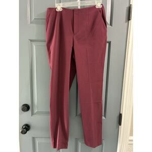 Open Edit Trousers Womens Sz M Slim High Waist Burgandy London